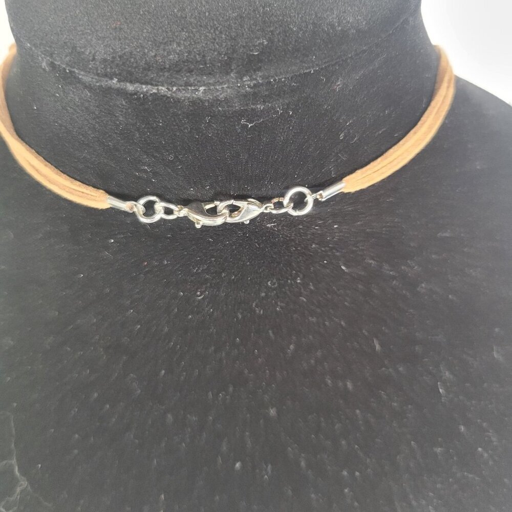 Multi-Color Beaded Necklace With Silver Accents & Adjustable Leather Cord - Picture 5 of 5
